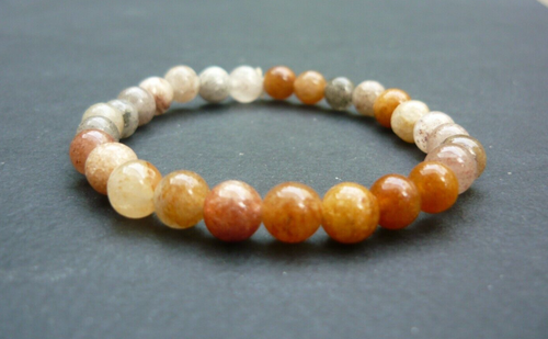 Bracelet Perles Aragonite - Pierre Naturelle, Sur Mesure, Fait Main, Sans Fermoir