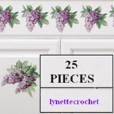 25 PC LILACS WALLIES WINDOW WALL Decals Stickers WASHABLE PRE-PASTED MADE IN USA