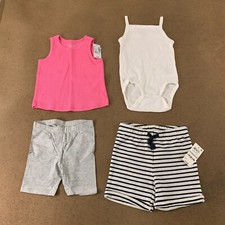 Mixed Brands Baby Girl Size 18 Months Colorful Tanks  Shorts 4 Pieces NWT