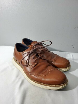 Cole Haan Lunargrand Wingtip Oxfords Mens 8 Brown Red Sole Leather Brogue s-l400.jpg main image 3