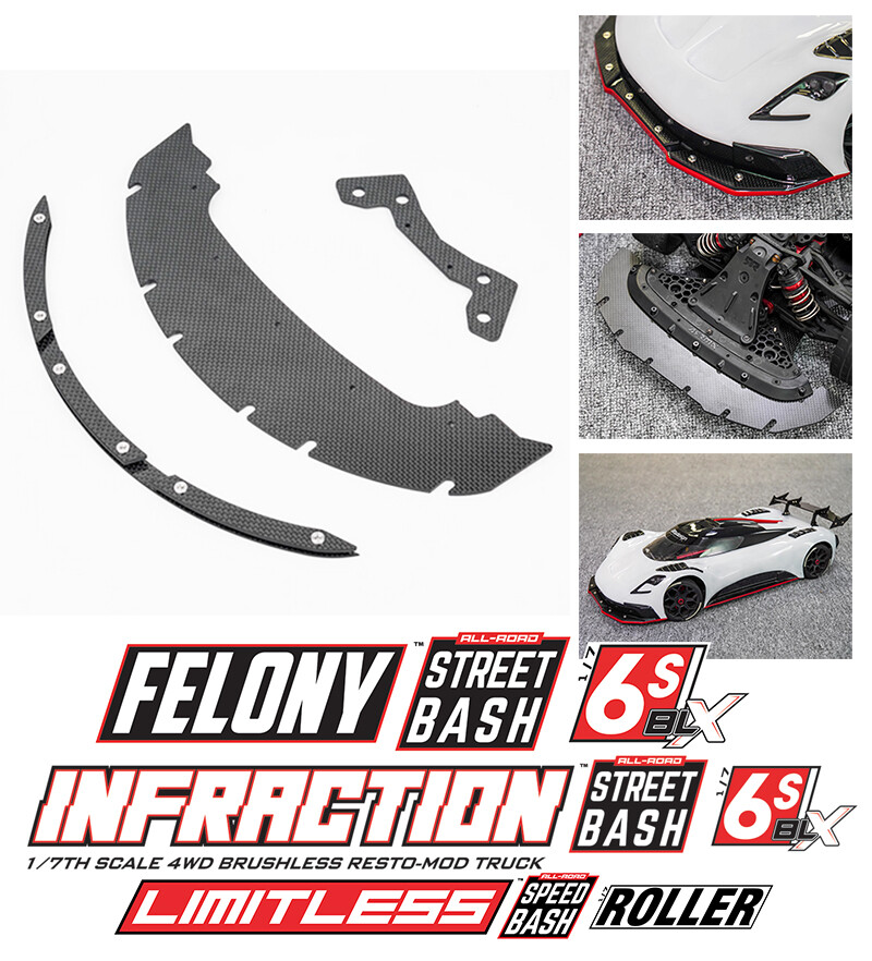 FRONT SPLITTER FIT BITTYDESIGN ARES-1 ARA320718 FOR ARRMA 1/7