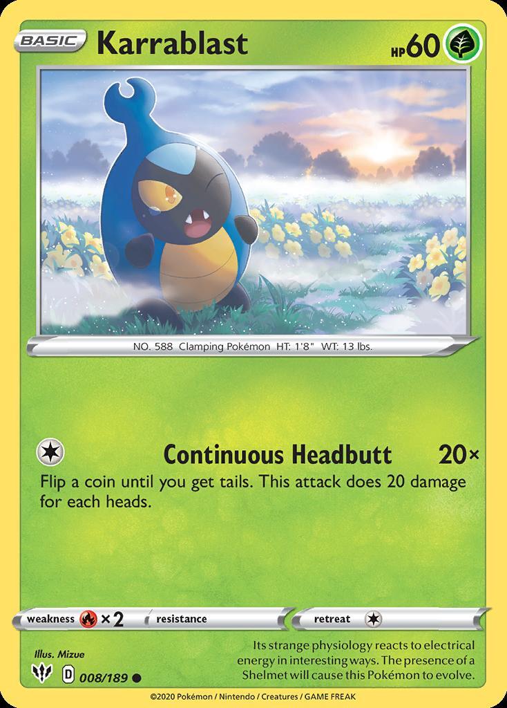 Pokemon Karrablast (8/202) Darkness Ablaze NM
