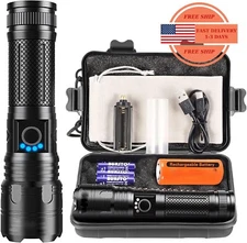 Linternas Altos Lúmenes Recargables, Linterna LED Super Brillante 250000 Lúmenes