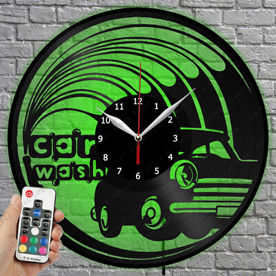 LED Clock Car Wash Vinyl Record Wall Clock Led Light Wall Clock 1464