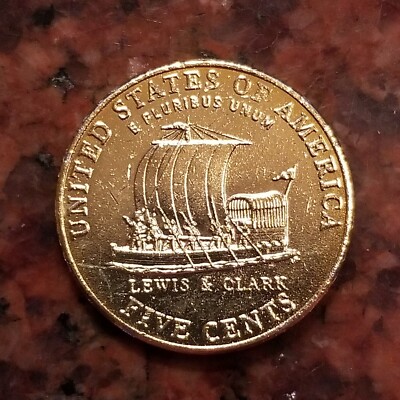 GOLD PLATED 2004-P JEFFERSON NICKEL (LEWIS & CLARK) - #B0618