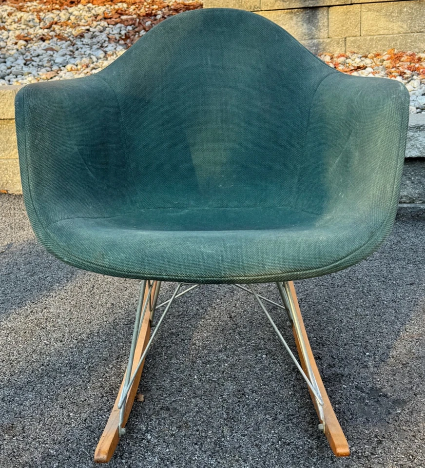 Rocker vintage Seafoam Green Eames Herman Miller mediados de siglo moderno años 60 original Foto 2 de 4