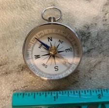 Vintage Metal Pocket Size Novelty Compass