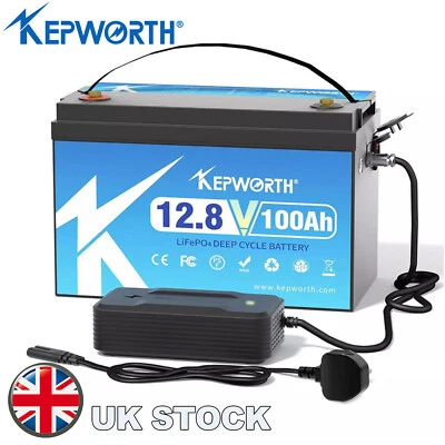 12V 100Ah LiFePO4 Lithium Battery 8000+Cycles BMS for Solar RV Trolling Motor