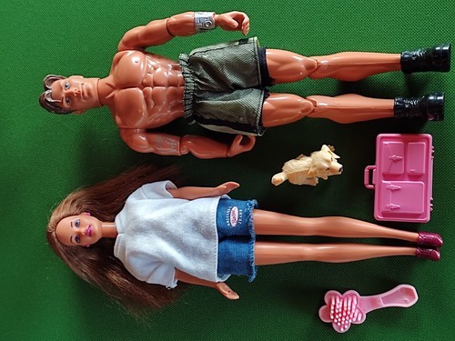 Barbie Auto, Mattel MAX STEEL 1998, Hund, Koffer, Haarbürste, Caprio, Frau 1991 - Bild 5 von 19
