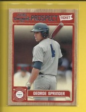 George Springer 2011 Playoff Contenders Prospect Ticket Rookie Card RT19 Astros