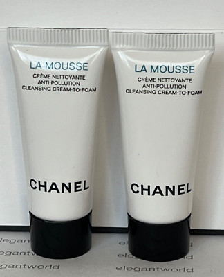 2 X Chanel La Mousse Anti Pollution Cleansing Cream To Foam 5ml/ 0.17oz. Each