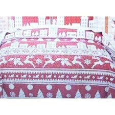 DJY Christmas Quilt Set King Size Christmas Trees Reindeer Snowflake Pattern 3 P