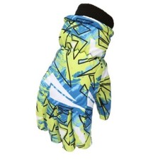 1 pair - Blue Neon Snow Winter Gloves - Ages 3-7 XS - Waterproof - Non-Slip