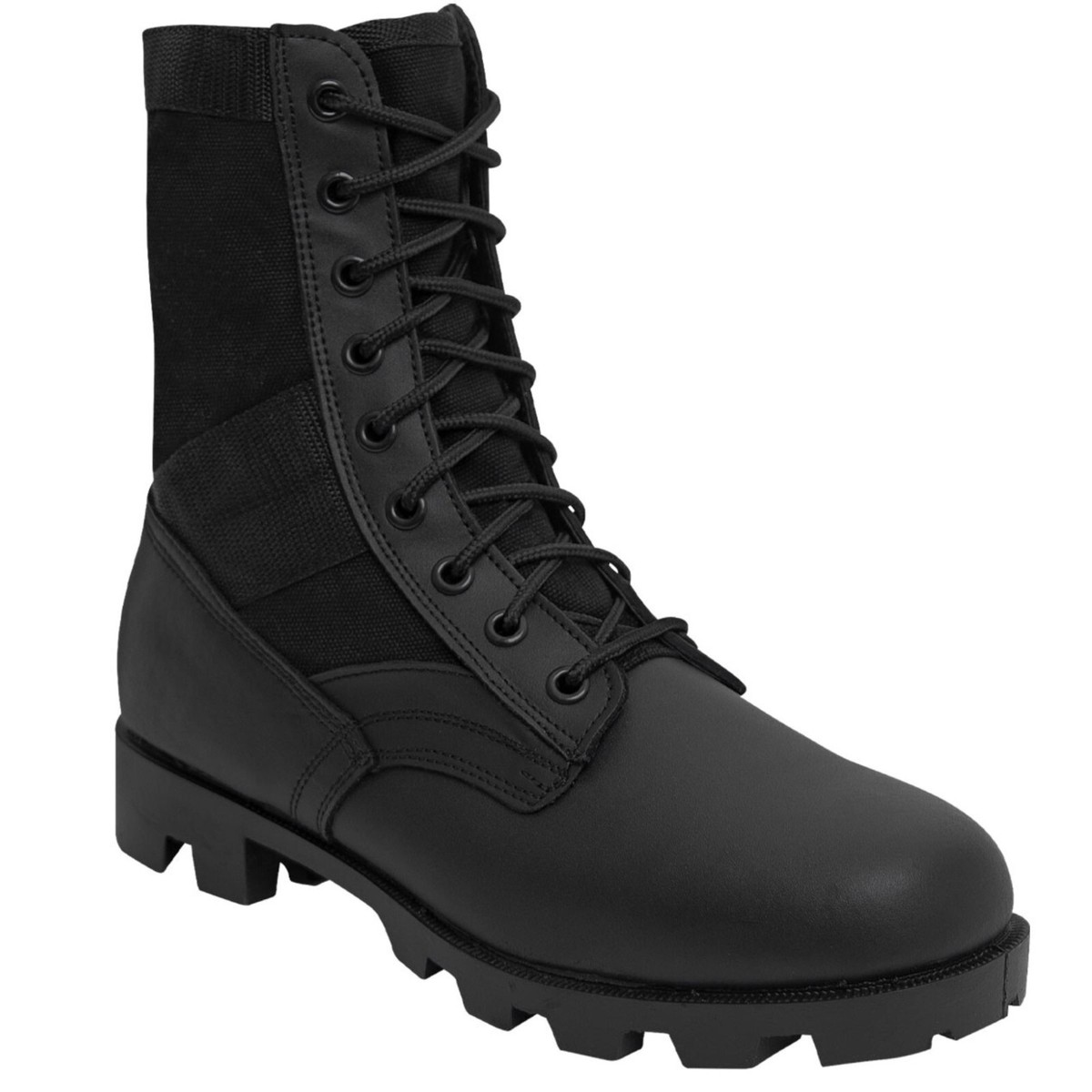 Rothco Black Leather Military Jungle Boots with Steel Toe Tactical Army  Vietnam