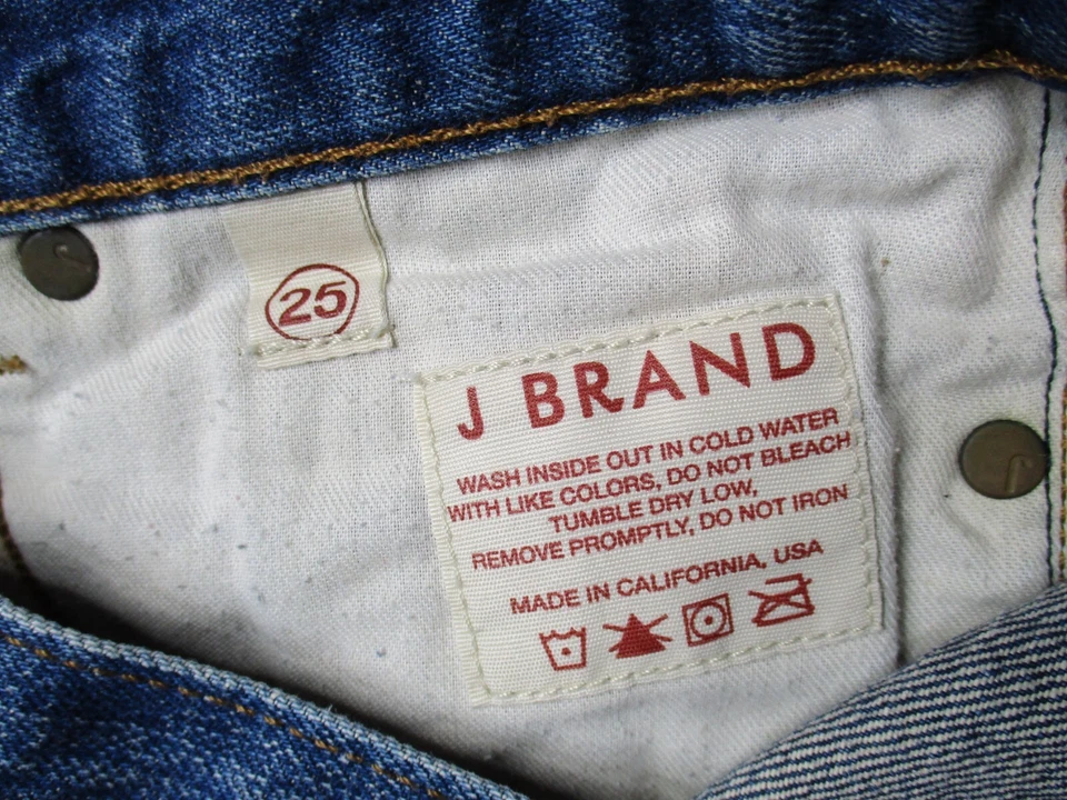 J Brand Shorts Womens 25 Blue Denim Mako Hot Short Cuffed Distressed  - Изображение 3 из 4