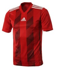 Adidas Youth STRIPE 19 Tee Shirt Running Training Red Kid Top Jersey DU4395