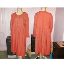 Not Perfect Linen Mama Dress Size M Pockets Moroccan Lagenlook Bohemian Prairie