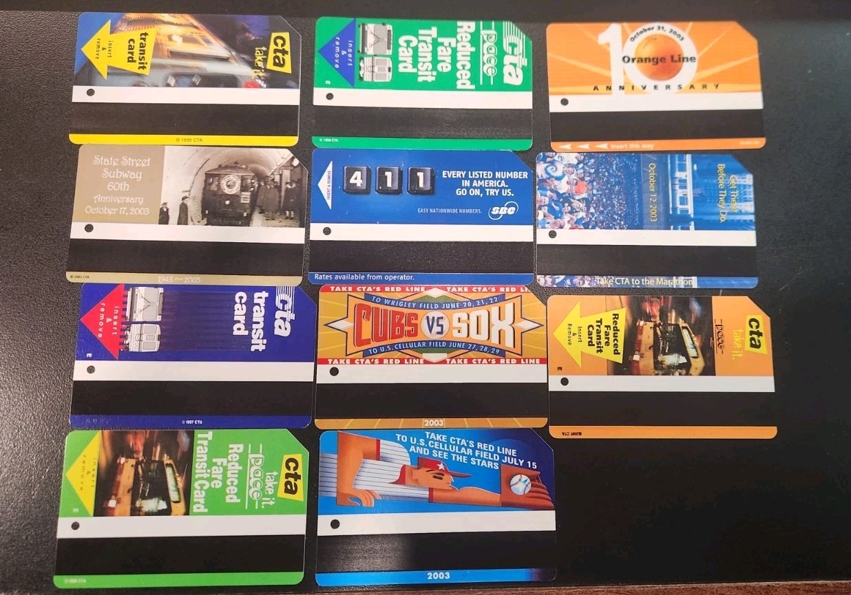 Lot of 11 MINT CONDITION CTA -  Transit Card