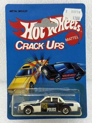 Hot Wheels Vintage Made In France Crack Ups Police Car White  Rare Item