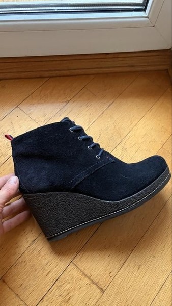 Women Tommy Hilfiger Ankle Boots Navy Textile 40