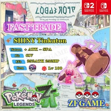✨6IV SHINY Tinkaton + EVS 🚀 POKEMON LEGENDS ZA✨Online delivery⚡ALPHA
