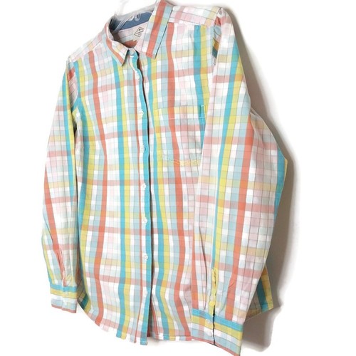 Camisa para mujer St Jones Bay talla grande cuello botón delantero manga larga a cuadros - Imagen 5 de 10