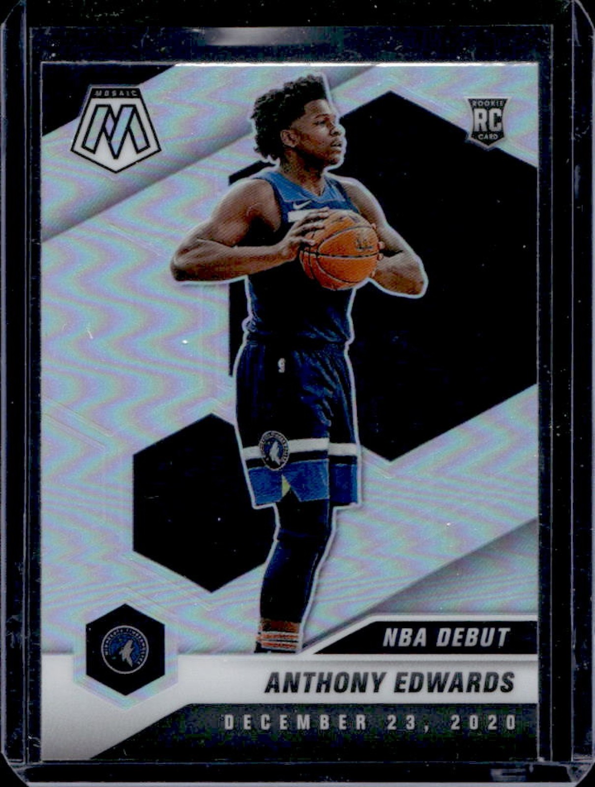 2020-21 Panini Mosaic Anthony Edwards RC Silver NBA Debut #261 Timberwolves