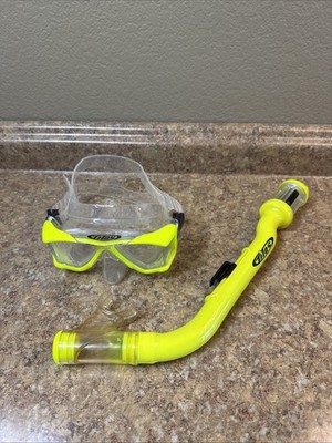 Womens Kids Snorkel Scuba Diving Mask Panoramic Tempered Glass Tilos -Used Once!