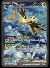 Pokemon Cards Zapdos ex 202/165 Holo 151 Special Illustration Rare LP