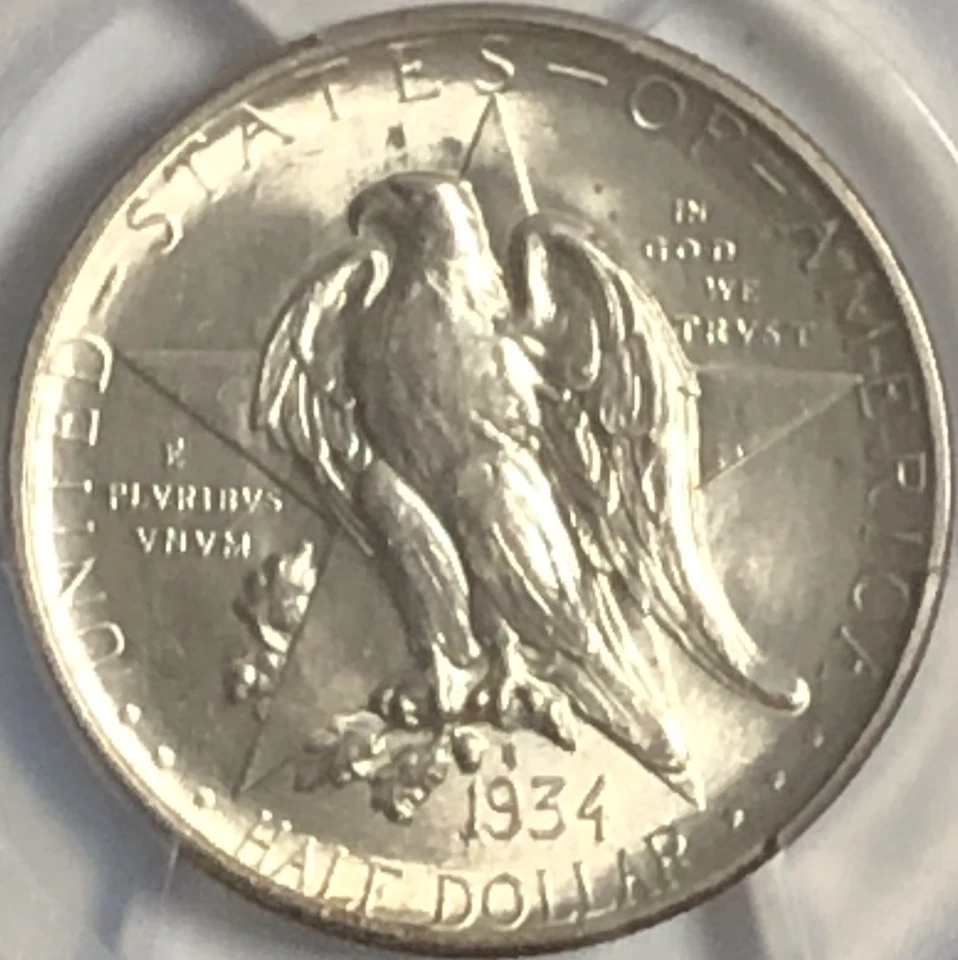 50C 1934 "PCGS MS65 - TEXAS" - EL BRILLO ES INCREÍBLE OBV/REV, TONIFICACIÓN REV!💥 ✅ Foto 2 de 3