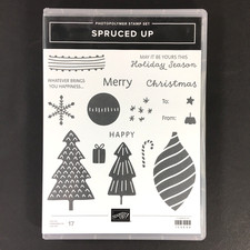 Stampin Up Spruced Up Stamp Set Christmas Ornament Tree To From Snowflake