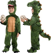 Halloween Realistic T-Rex Costume for Boys Dinosaur Jumpsuit with Egg New