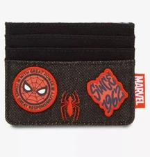 Loungefly Marvel Spider-Man Cardholder Wallet ID Holder "Icons Patches" NWT