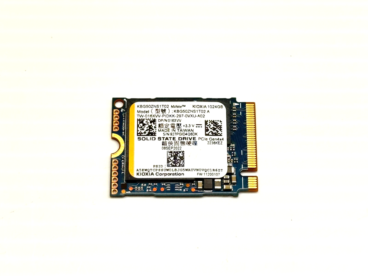 1TB SSD - KIOXIA KBG50ZNS1T02 NVMe PCIe Gen4x4 M.2 2230 Laptop