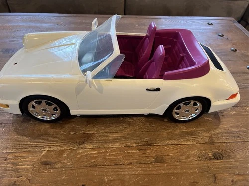 Vintage Mattel 1991 White Barbie Porsche 911 Carrera 21” Car