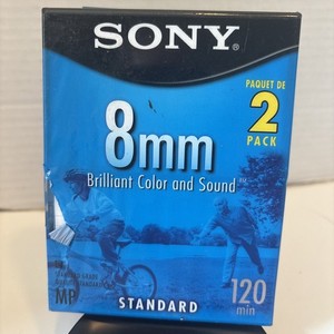 Sony 8mm Video 8 Camcorder Cassette Tapes 2 Pack 120 Minutes New Sealed