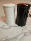 Pottery Barn White & Black Ceramic Salt & Pepper Shakers Partyware Series  5"h — photo 5