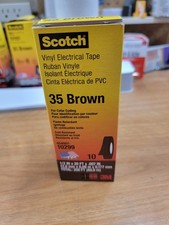 Scotch 3M Vinyl Electrical Tape 35 Brown for Color Coding 200 FT. 10 Rolls.