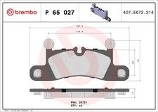 Bremsbelagsatz Scheibenbremse PRIME BREMBO P 65 027 für PORSCHE VW TOUAREG 92A
