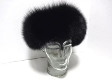 PERFECT CANADIAN PLUSH BLACK FOX FUR COLLAR WRAP SCARF HAT 25" BEAUTY MINT COND