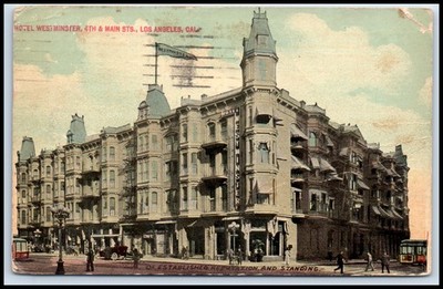 Postcard HOTEL WEST MINSTER, 4TH & MAIN STS., LOS ANGELES, CALWESTMINS   V111