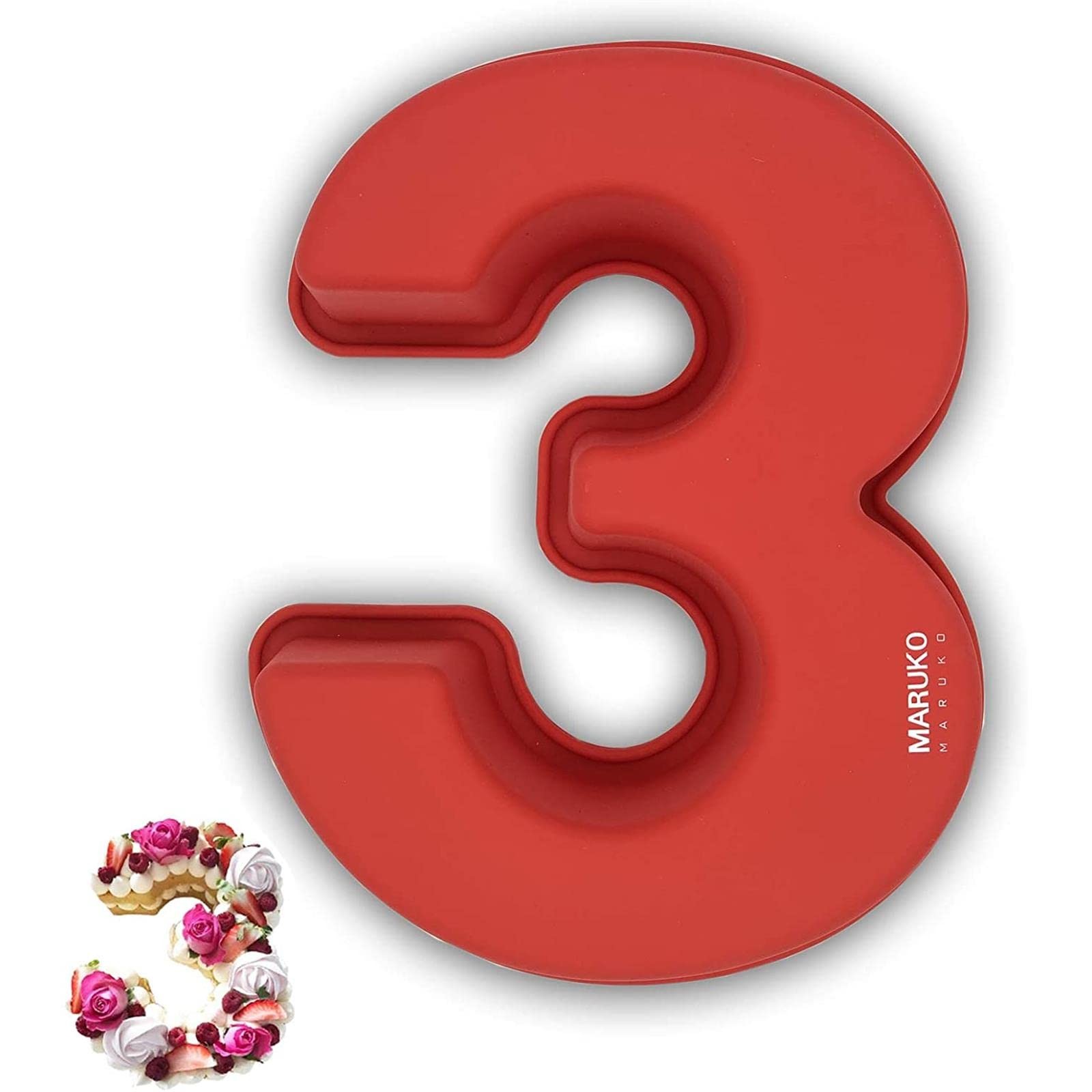 Moule gateau chiffre 3 en silicone pour anniversaire enfant de 30 cm