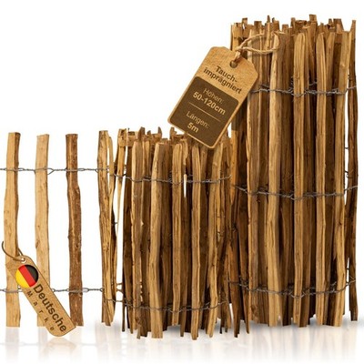 Staketenzaun imprägniert Garten Latten Roll Haselnuss Holz Kastanien Zaun Zäune
