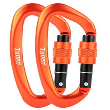 Climbing Locking Carabiner Clip Rappelling - 25KN Heavy Duty Large Screwgate ...