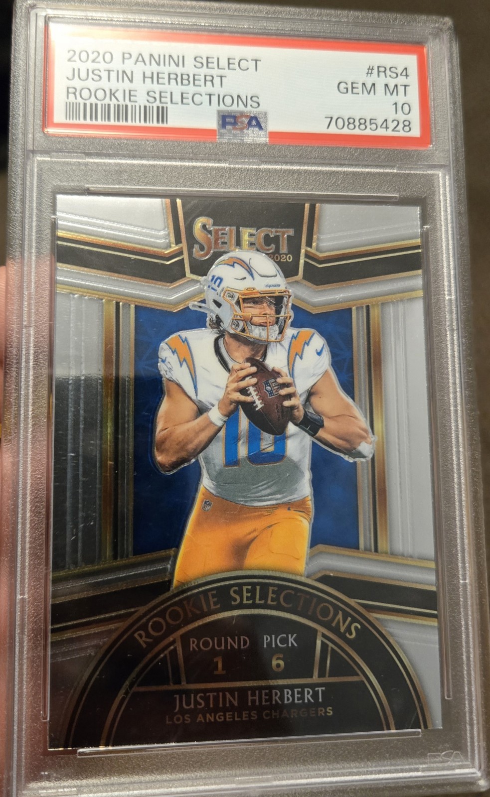 2020 Panini Select Justin Herbert Rookie Selections RC 💎 PSA 10 Gem Mint #RS4 view 1