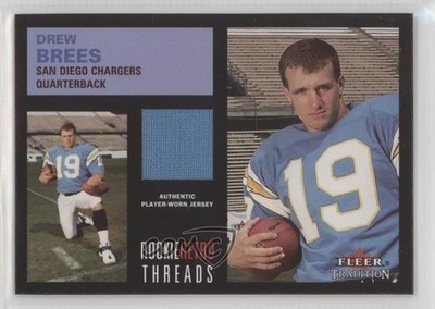 2001 Fleer Tradition Rookie Retro Threads Drew Brees (Jersey) RC HOF yj7