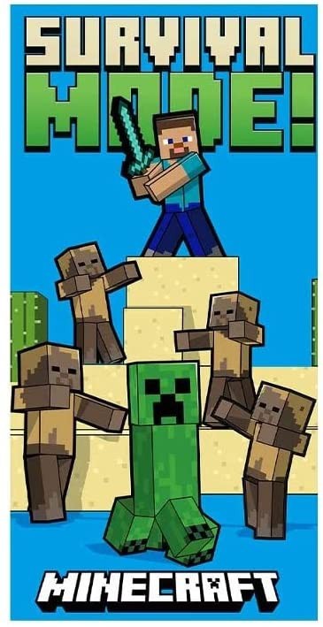 MINECRAFT Beach Towel SURVIVAL MODE Large 70x140cm ORIGINAL