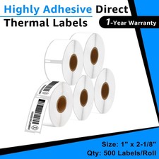 5 Rolls Multipurpose Labels Compatible For Dymo 30336 500 Per Roll 1  X 2 1/8  