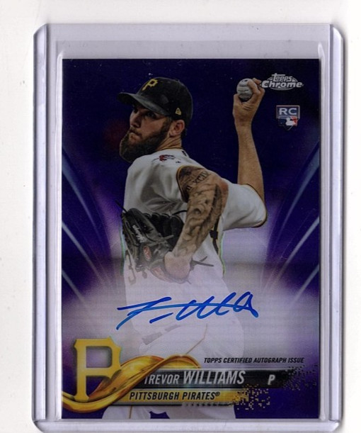 Trevor Williams RC 2018 Topps Chrome Purple Refractor Auto SP 140/250