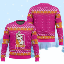 Dunkin Donuts Ugly Christmas Sweater Dunkie Junkie Christmas Sweater Funny Donut